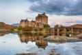 Dawn at Eilean Donan castle at Dornie in the Scottish Highlands
