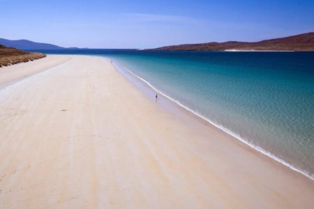 overhead beach image of isle of harrias