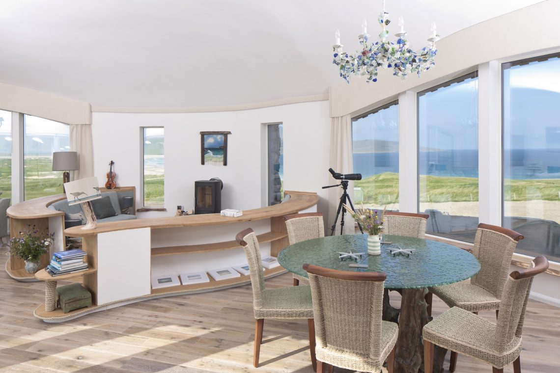 interior shot of kitchen and dining area