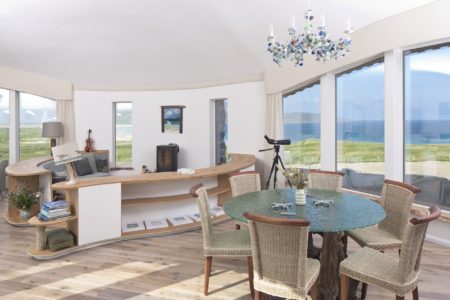 interior shot of kitchen and dining area