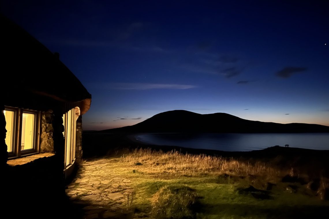 night time image looking across the isles